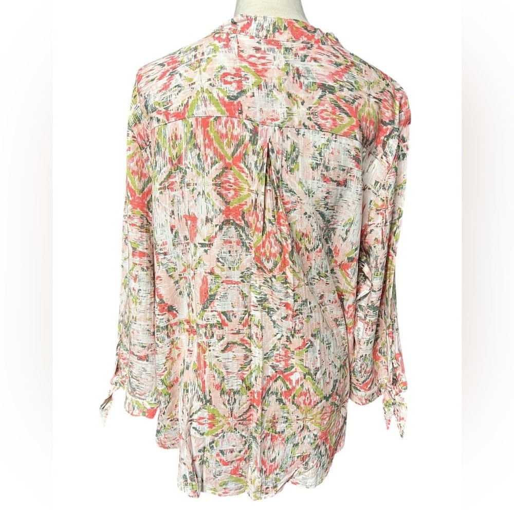 Allison Daley Vibrant Patterned Button-Down Shirt - Picture 3 of 9